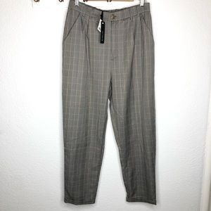 Cotton On Women’s Abi High Waist Plaid Pant Stretchy Waist NWT